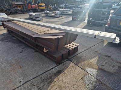 Lot Steel Framed Building 60' x 30' x 15', 3 x 20' Bays, 12.5° Roof Pitch, 8 x Stanchions, 8 x Rafters, 2 x Roof Brace Bars, 2 x Side Brace Bars