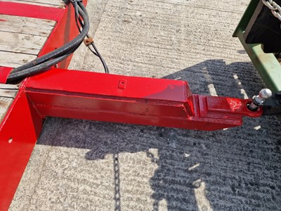 Lot 93 - Single Axle Draw Bar Drop Bed Low Loader Trailer, Rear Mounted Atlas 100.2 Crane, 10 Stud Axles