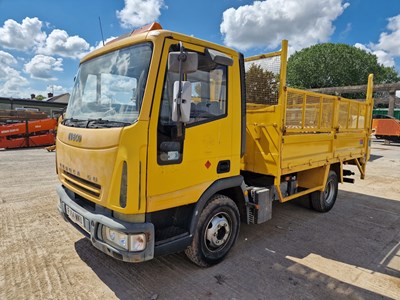 Lot 2004 Iveco Eurocrago ML75E17 4x2 Tipper Drop Side Caged Lorry, Tail Lift (Reg. Docs. Available)