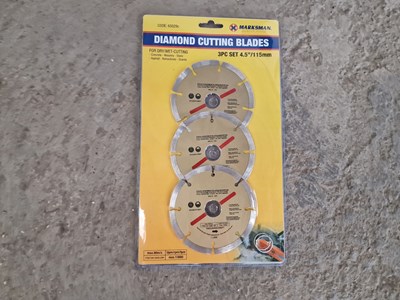 Lot 57 - Marksman 4½" 3Pcs Diamond Cutting Disc Set (3 of)
