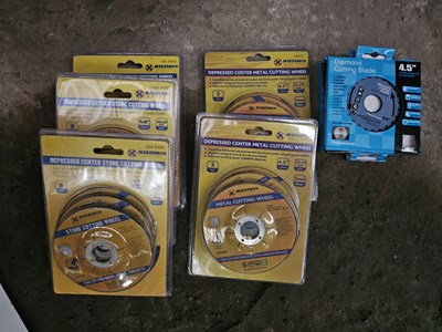 Lot 91 - Unused Marksman 4½" Diamond Cutting Disc (6 of), 3Pcs Metal Cutting Disc (2 of), 3Pcs Stone Cutting Disc (3 of)