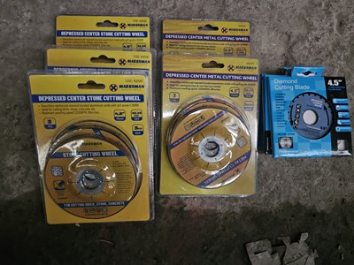 Lot 93 - Unused Marksman 4½" Diamond Cutting Disc (6 of), 3Pcs Metal Cutting Disc (2 of), 3Pcs Stone Cutting Disc (3 of)
