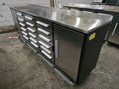 Lot 30 - Unused Steelman 10' Work Bench, 18 Drawers, 2 Cabinets
