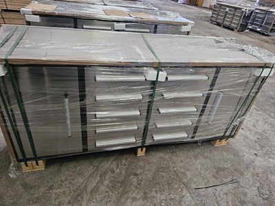 Lot 78 - Unused 7' Work Bench, 10 Drawers, 2 Cabinets