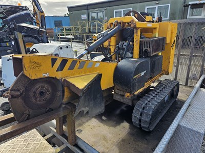 Lot 263 - 2013 Laski Predator RX38 Tracked Stump Grinder, Expanding Undercarriage, Vanguard Engine comes with Indespension 2.6 Ton Twin Axle Plant Trailer