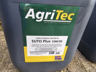 Lot 87 - Unused 20 Litre OB Super Universal Tractor 10W-30 Engine Oil