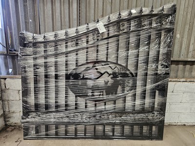 Lot 394 - Unused 8' Bi-Parting Gates (Deer Design) (Pair of)